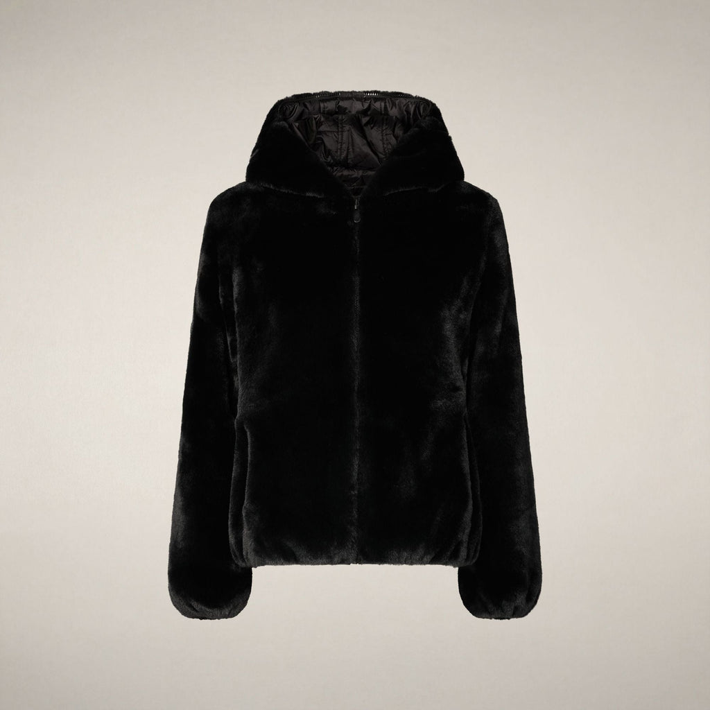 Women's Reversible Faux Fur Jacket Laila in Black