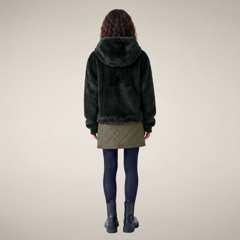 Chaqueta reversible de piel sintética para mujer Laila en verde Nori