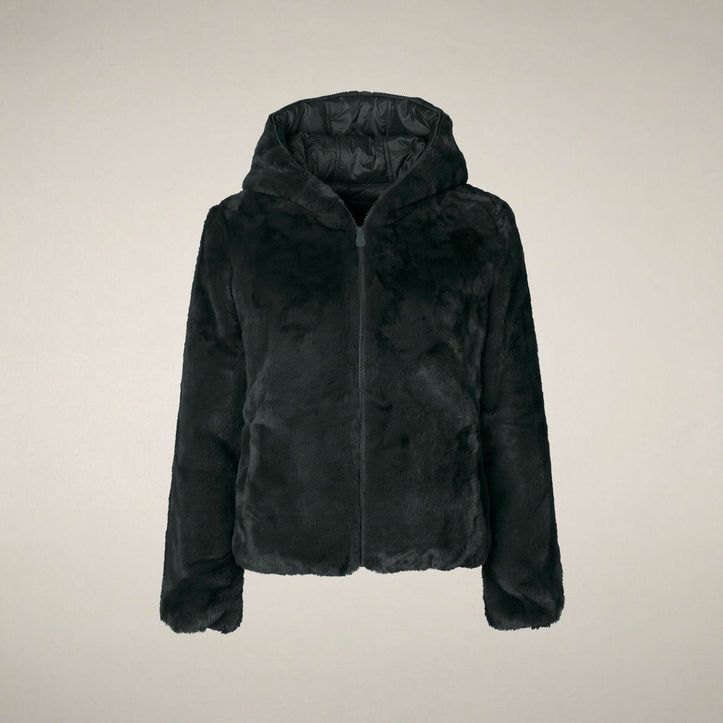 Chaqueta reversible de piel sintética para mujer Laila en verde Nori
