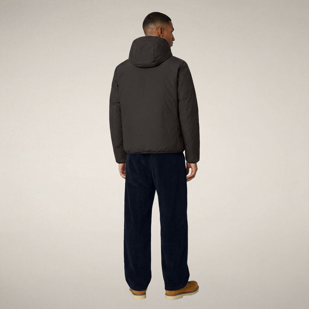 Men's Reversible Puffer Jacket Ezra in Brown Black