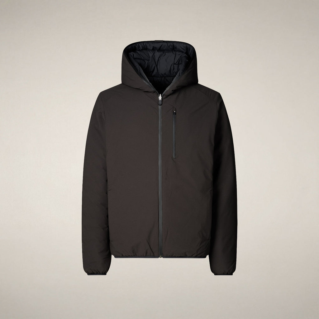 Men's Reversible Puffer Jacket Ezra in Brown Black