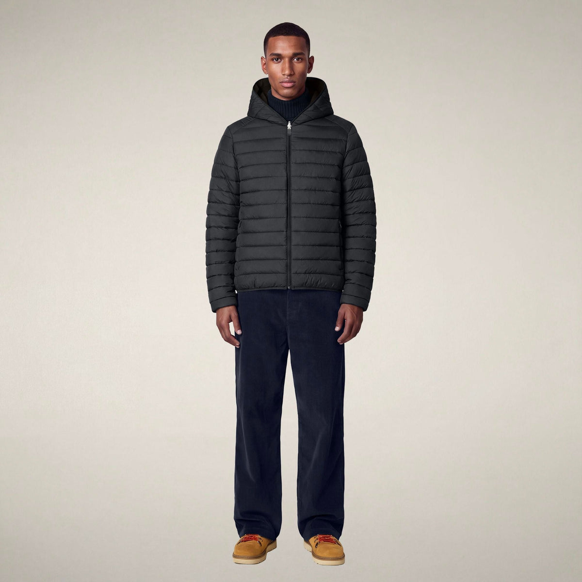 Men's Reversible Puffer Jacket Ezra in Brown Black