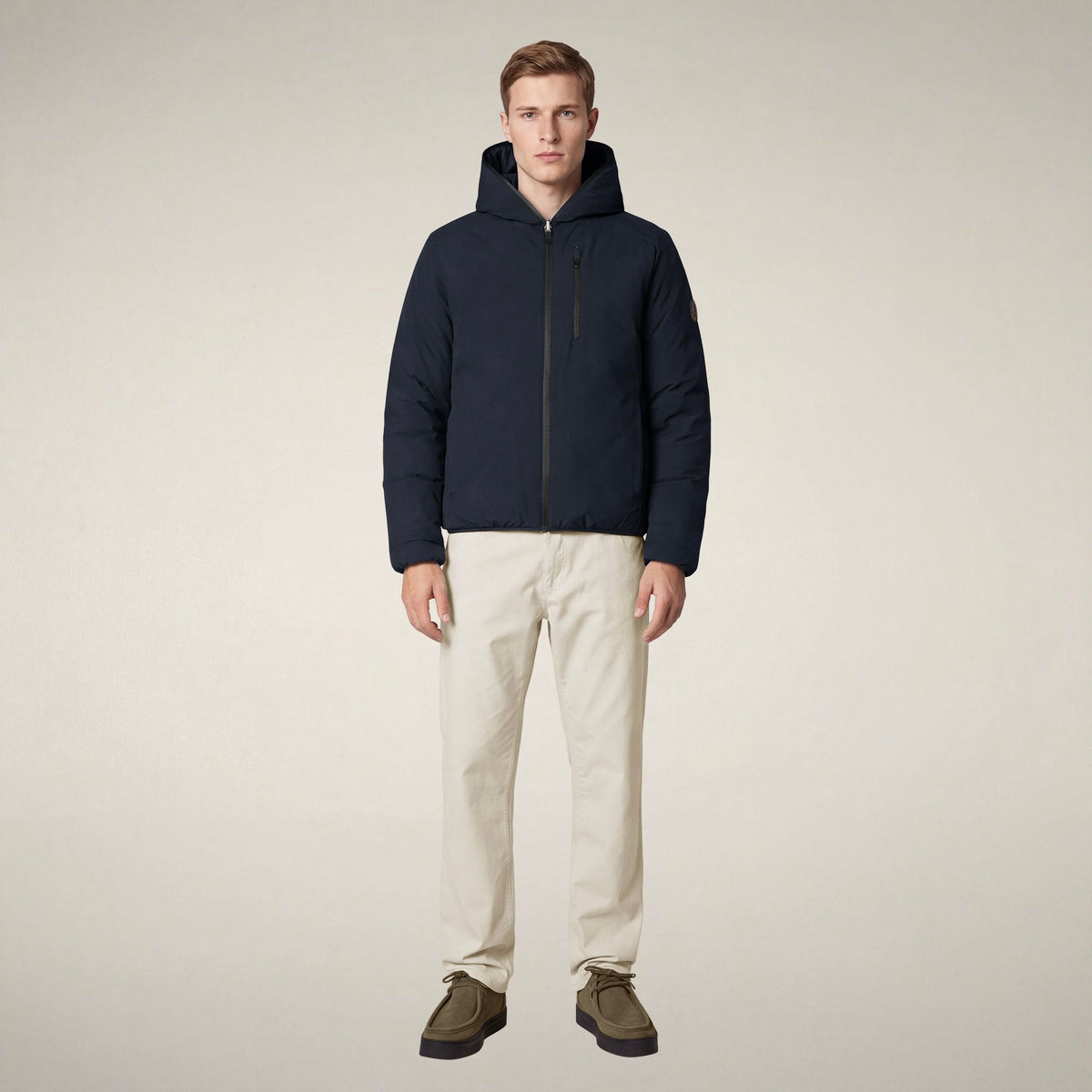 Men's Reversible Puffer Jacket Ezra in Blue Black