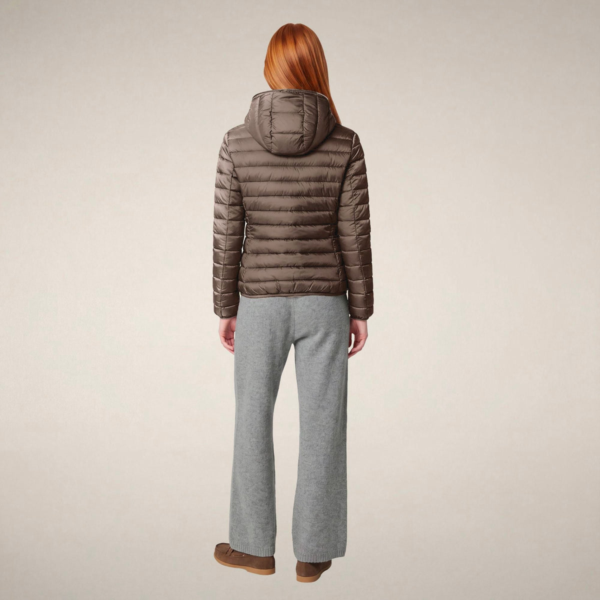 Women's Puffer Jacket Alexis in Mud Grey
