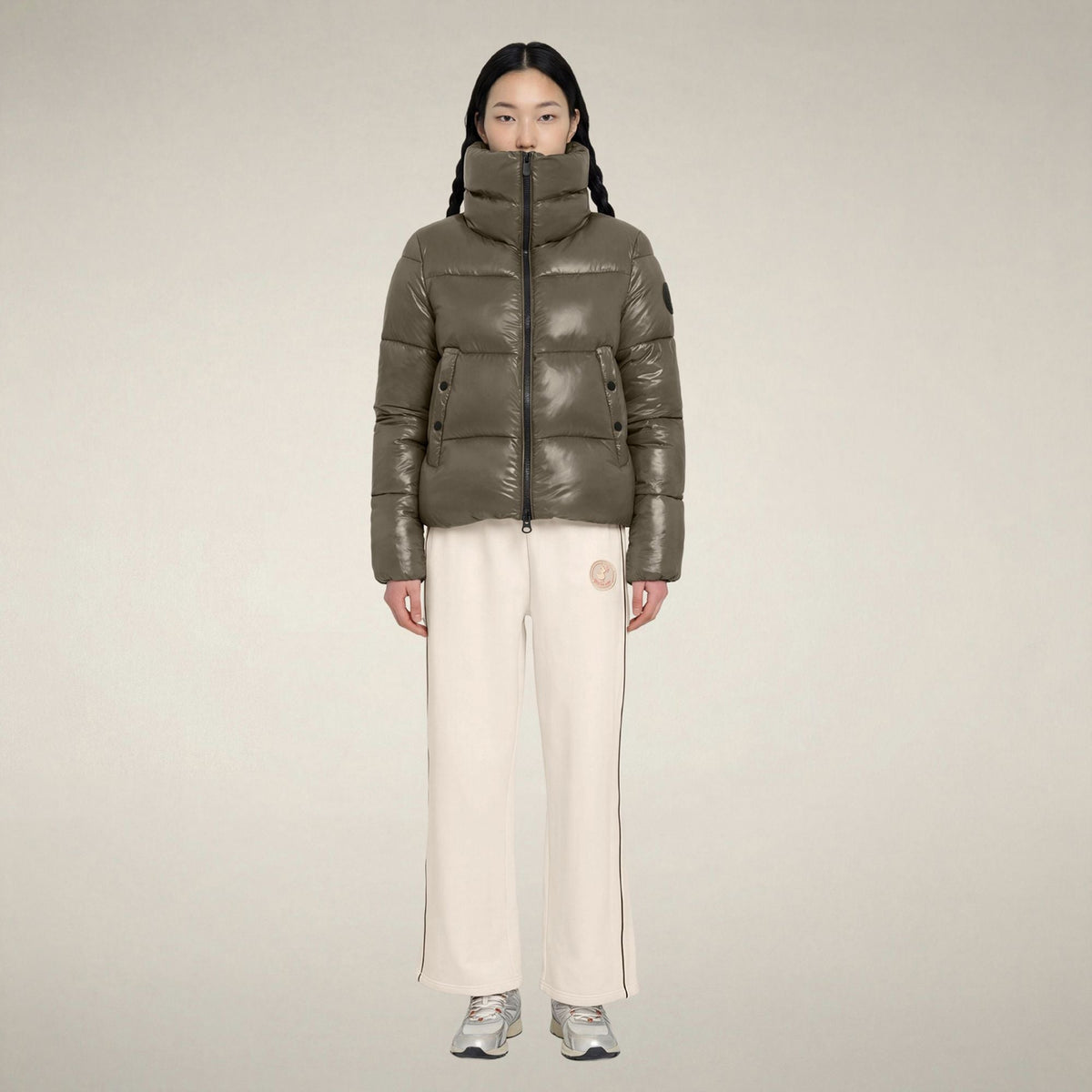 Women's Puffer Jacket Isla in Gunmetal Grey