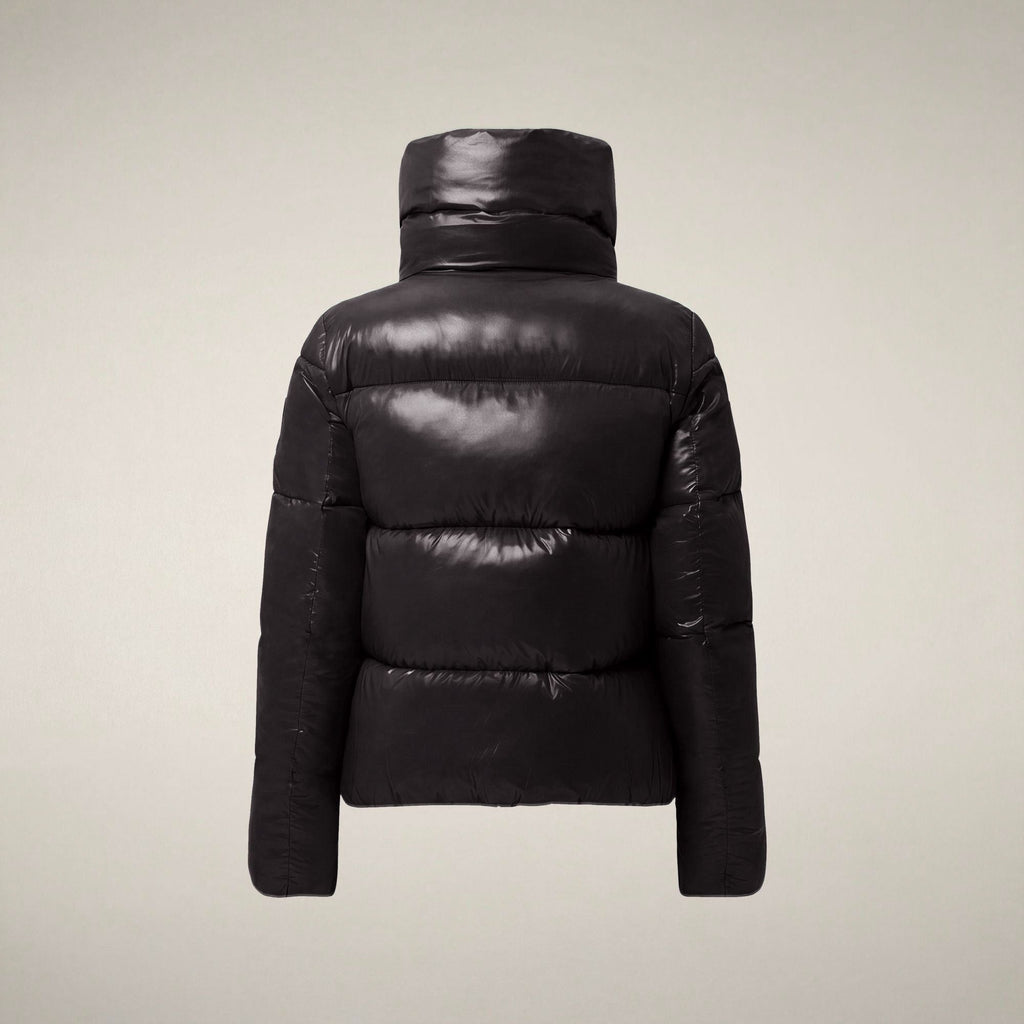 Women's Puffer Jacket Isla in Brown Black