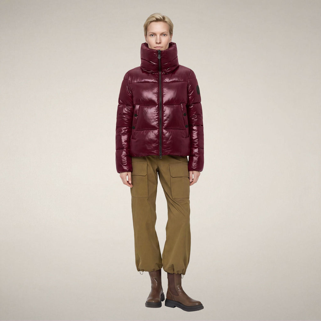 Women's Puffer Jacket Isla in Wine Red