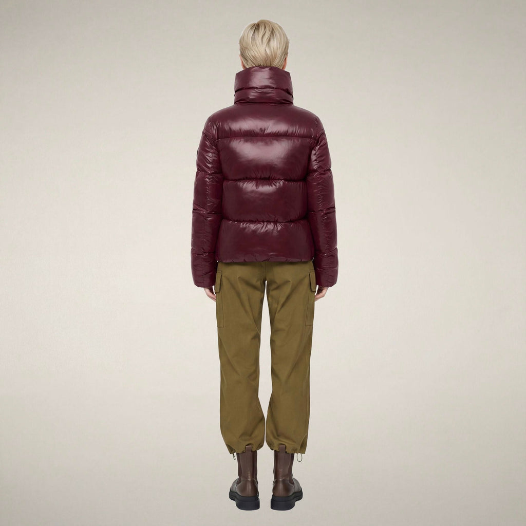 Women's Puffer Jacket Isla in Wine Red