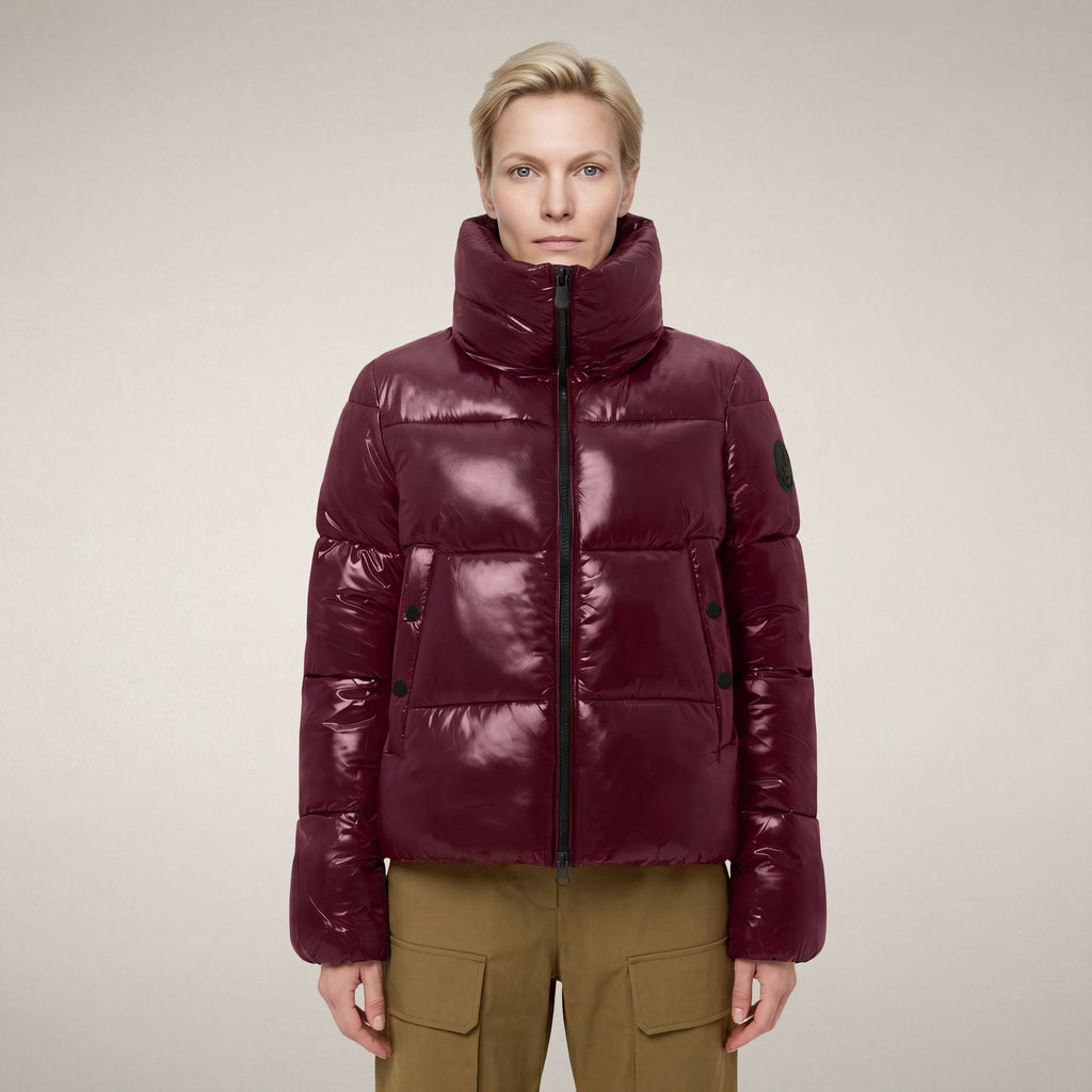 Women's Puffer Jacket Isla in Wine Red
