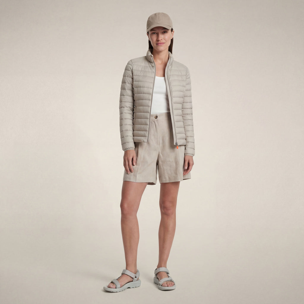 Women's  puffer jacket Carly in rainy beige