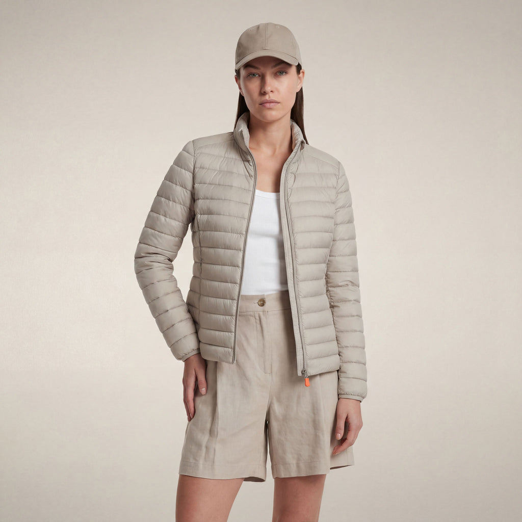 Women's  puffer jacket Carly in rainy beige