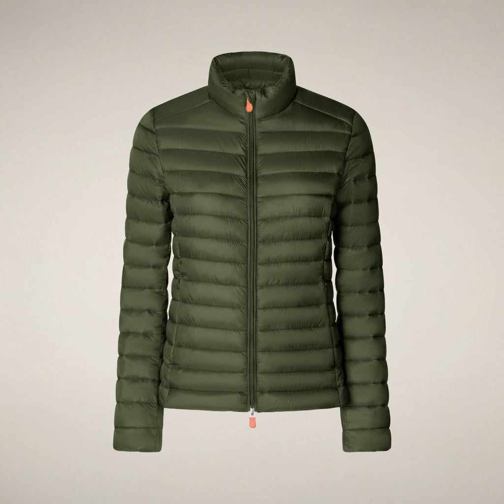 Women's animal free puffer jacket Carly in dusty olive