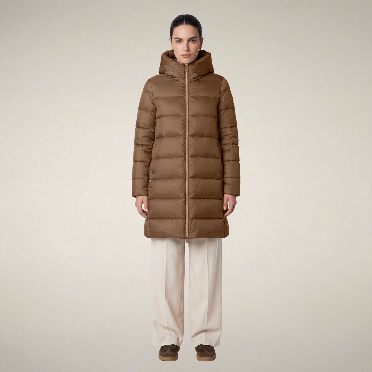 Women's Puffer Coat Lysa in Noisette Brown