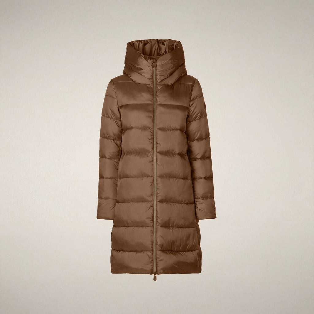 Women's Puffer Coat Lysa in Noisette Brown