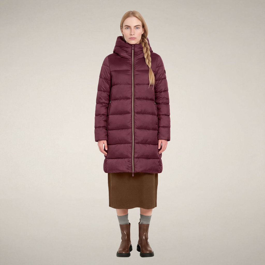 Women's Puffer Coat Lysa in Wine Red