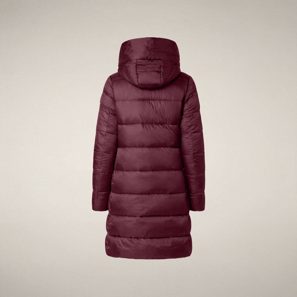 Women's Puffer Coat Lysa in Wine Red
