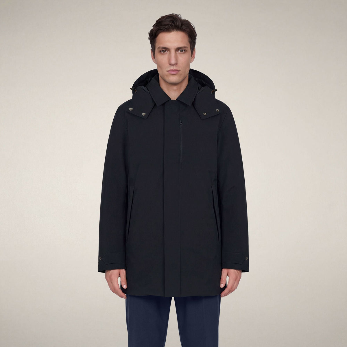 Men's Raincoat Nestor in Blue Black