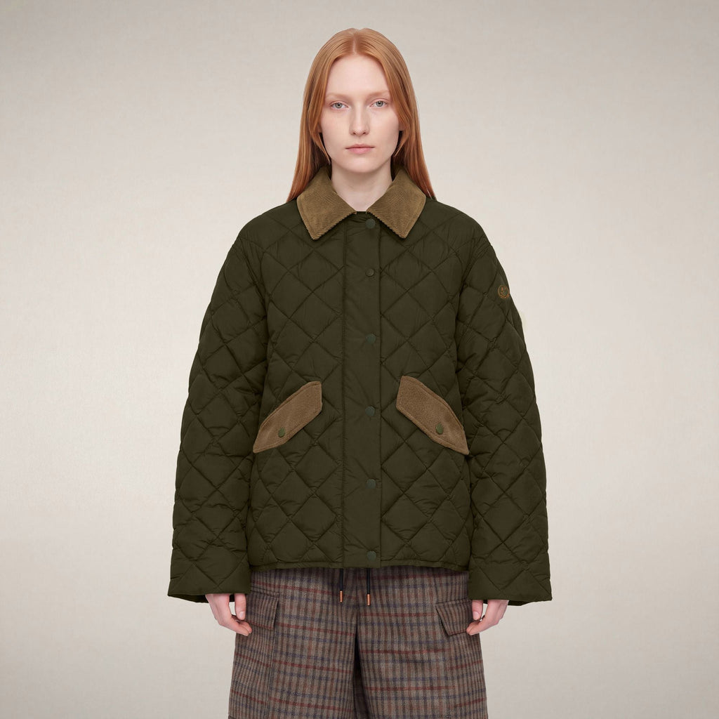 Women's Puffer Jacket Jodie in Snake Green