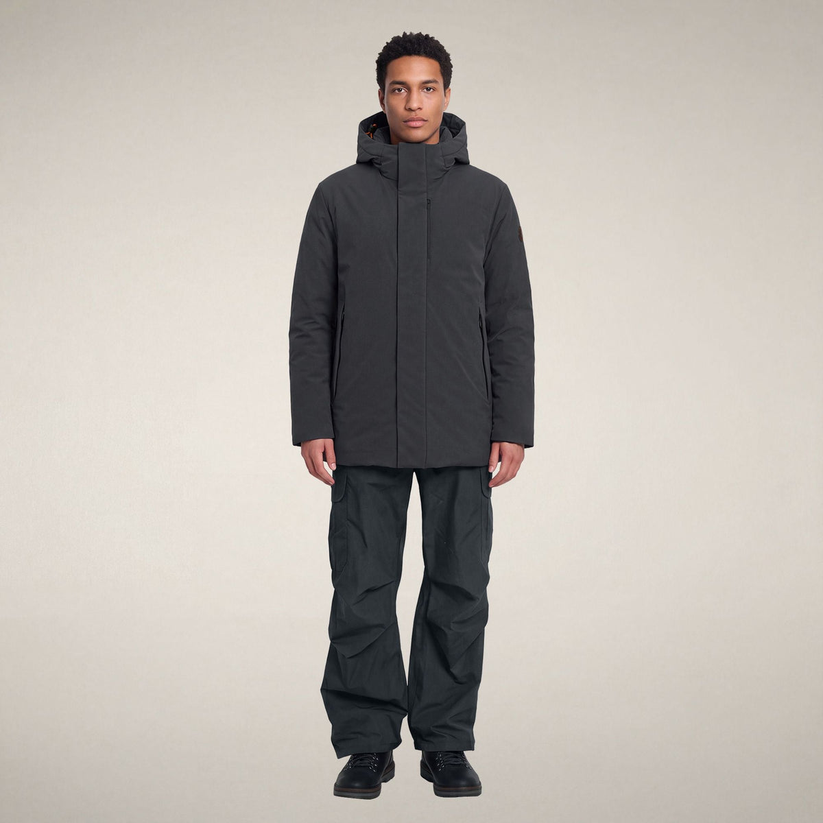 Men's Coat Rolf in Ebony Grey