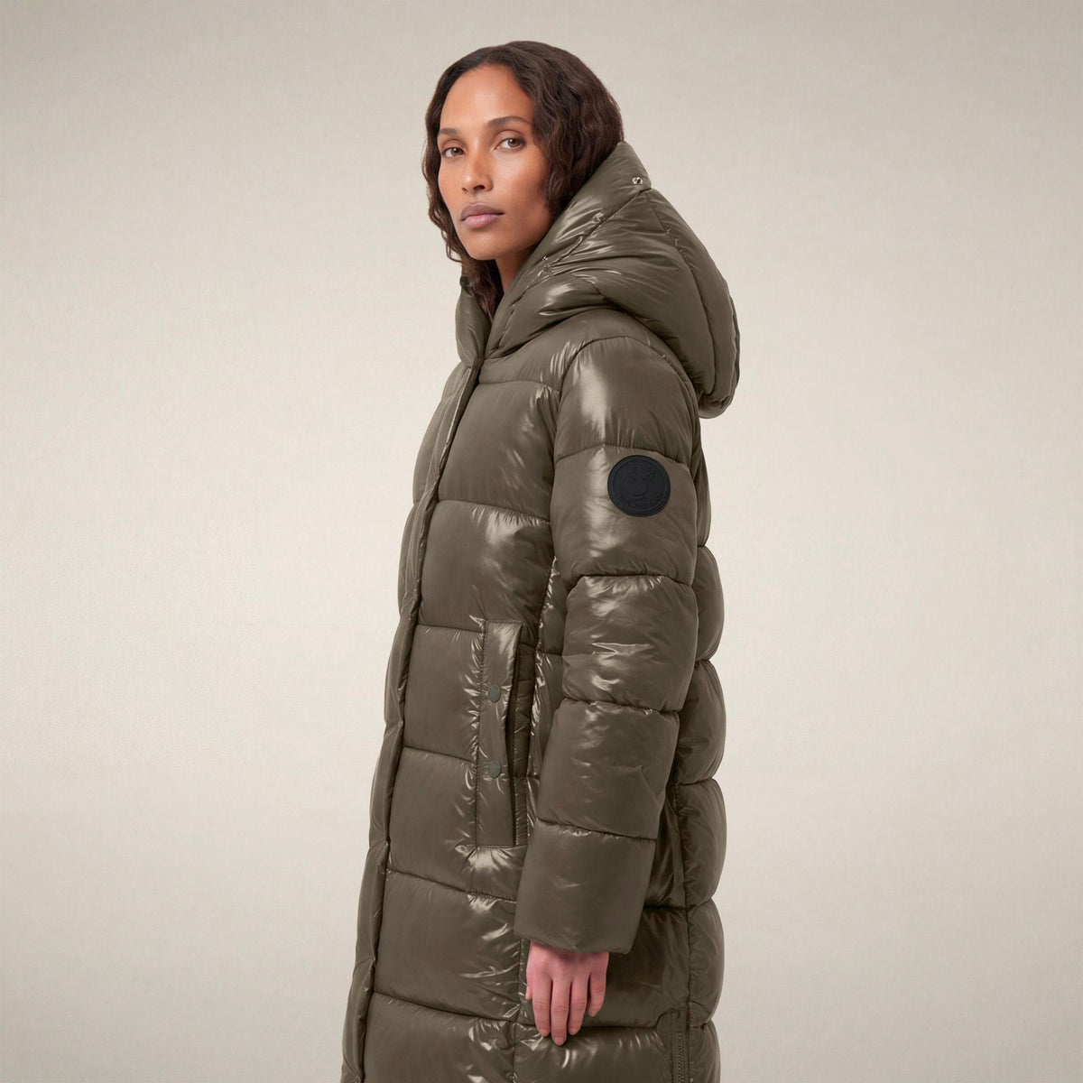 Women's Puffer Coat Saskia in Gunmetal Grey