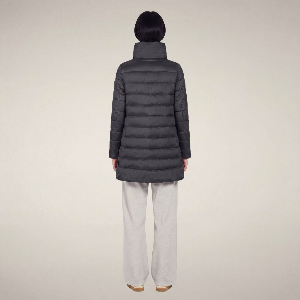 Women's Puffer Coat Lydia in Ebony Grey