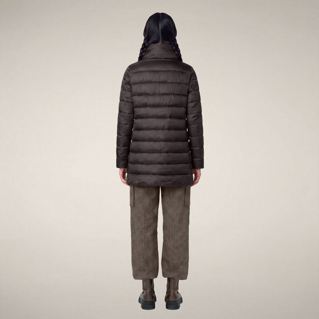 Women's Puffer Coat Lydia in Brown Black
