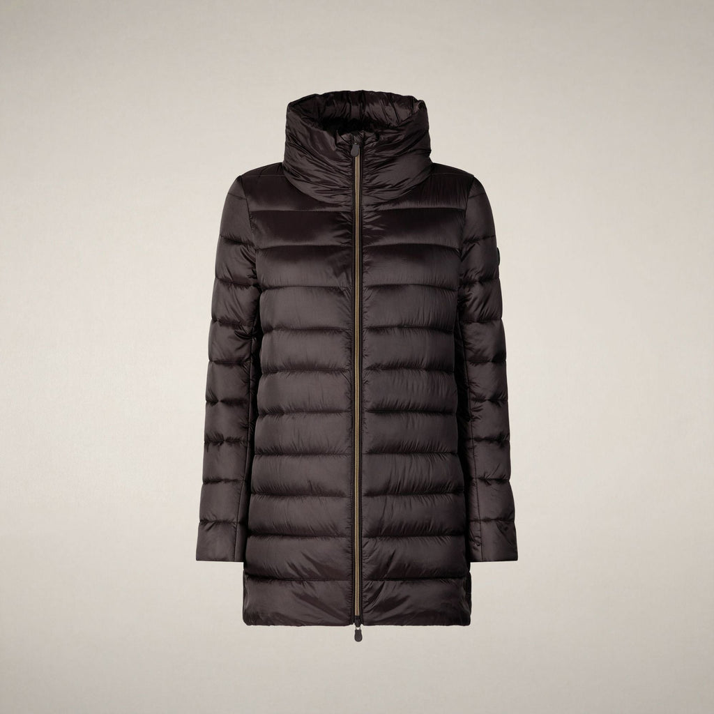 Women's Puffer Coat Lydia in Brown Black