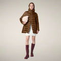 Women's Puffer Coat Lydia in Noisette Brown