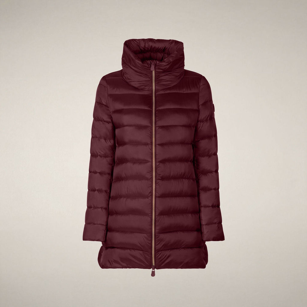 Women's Puffer Coat Lydia in Wine Red