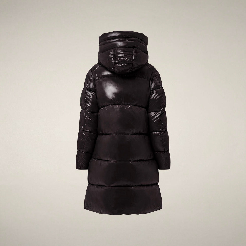 Women's Puffer Coat Isabel in Brown Black
