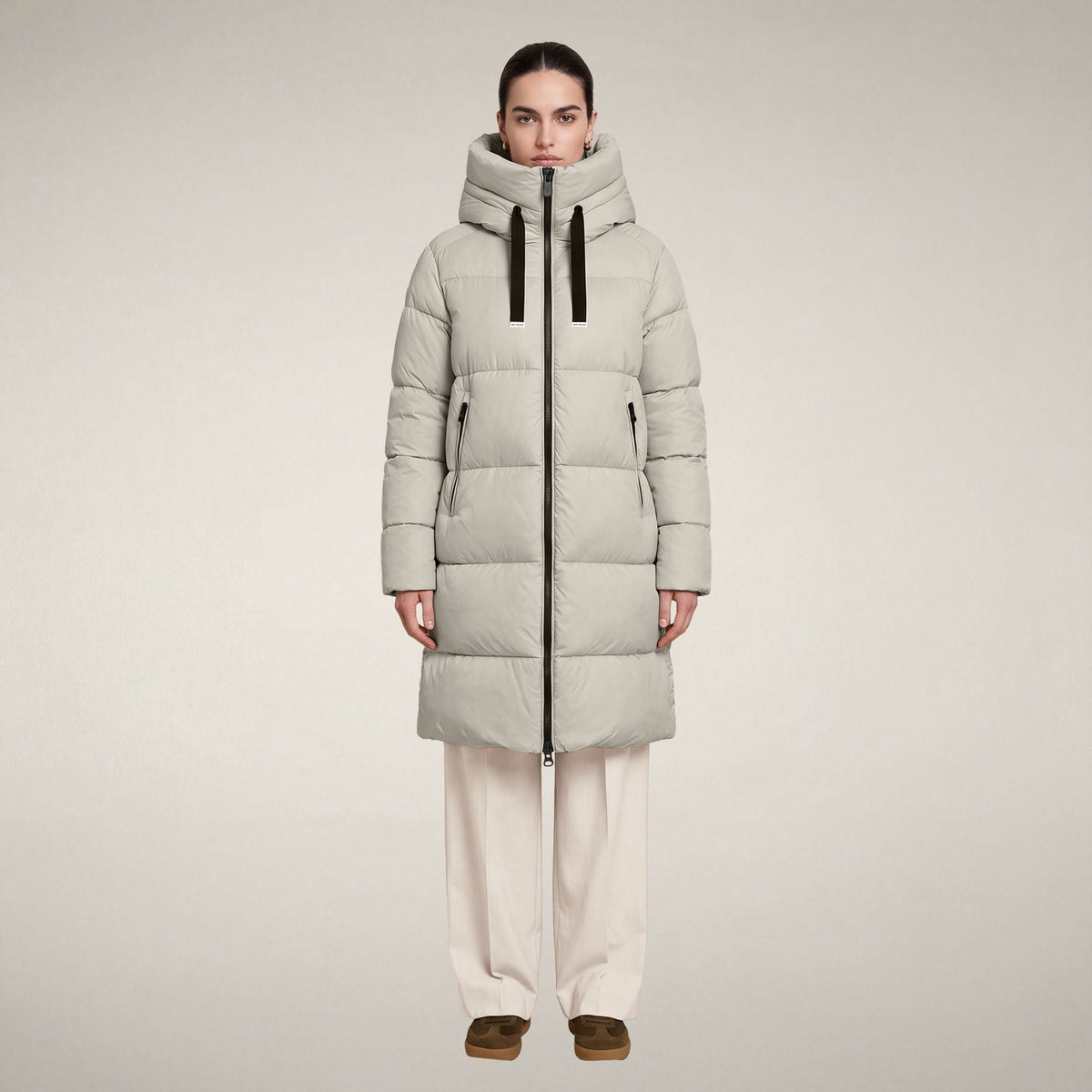 Women's Puffer Coat Isabel in Rainy Beige