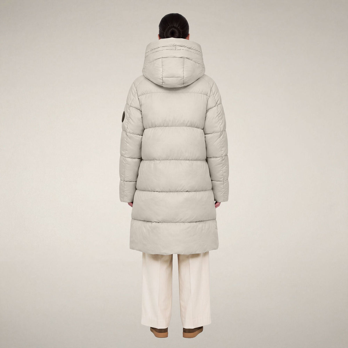Women's Puffer Coat Isabel in Rainy Beige