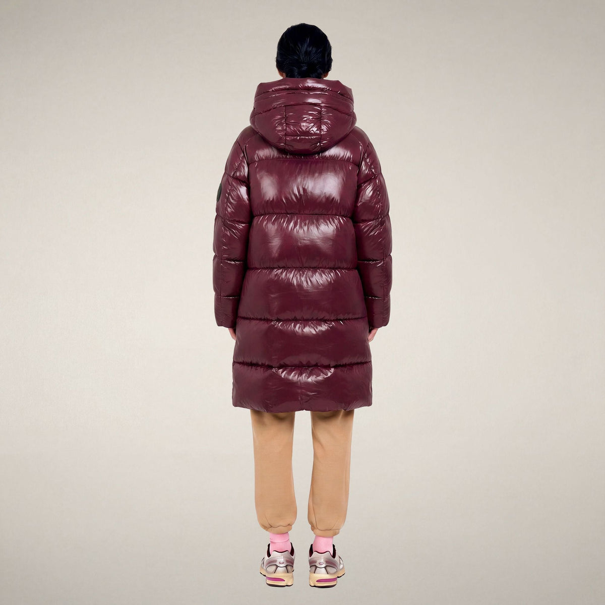 Women's Puffer Coat Isabel in Wine Red