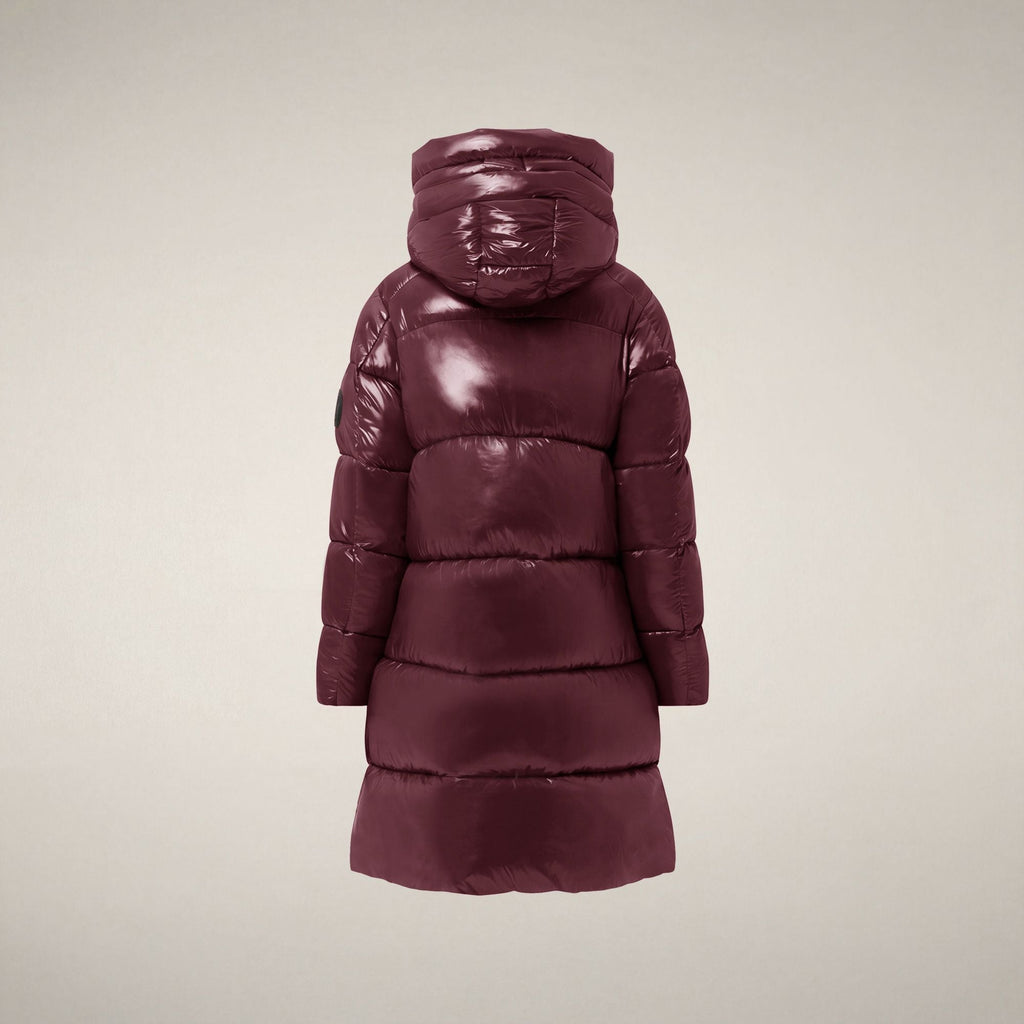 Women's Puffer Coat Isabel in Wine Red