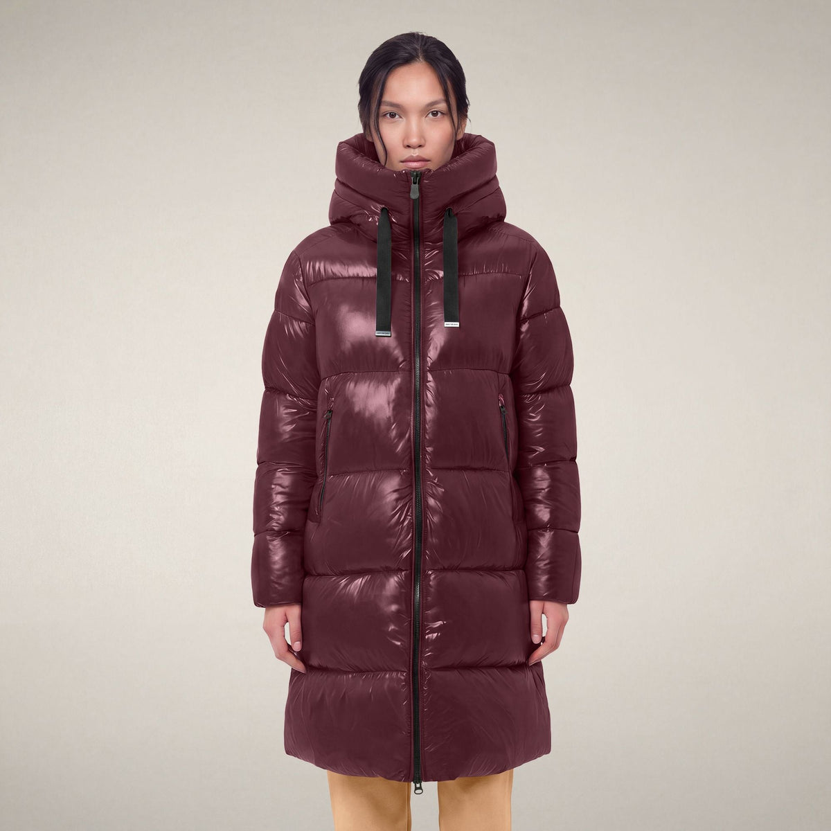Women's Puffer Coat Isabel in Wine Red