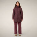Women's Puffer Coat Carol in Burgundy Black