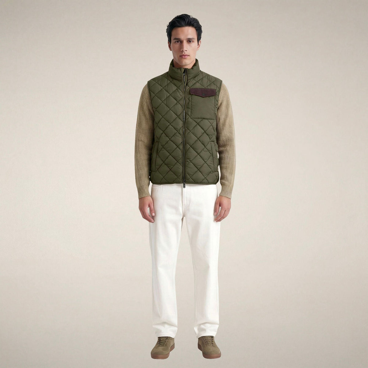 Men's Puffer Vest Fabrice in Snake Green