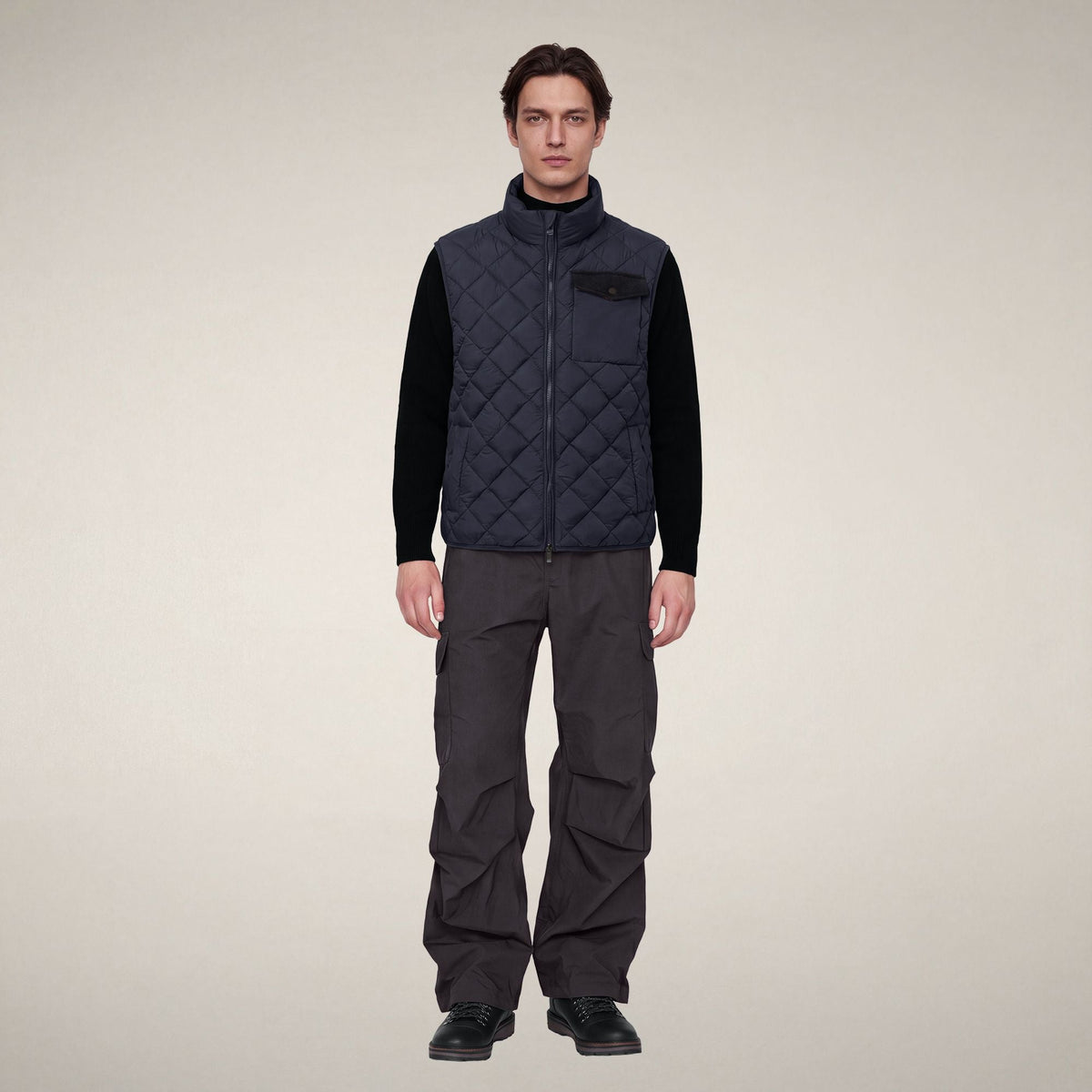 Men's Puffer Vest Fabrice in Blue Black