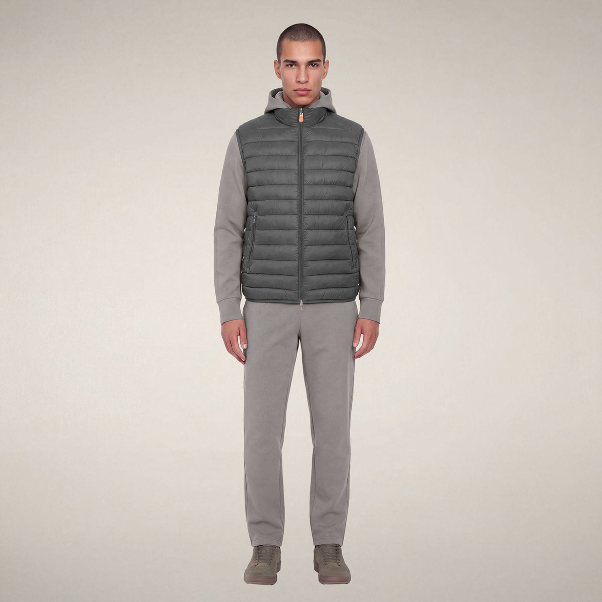 Men's Puffer Vest Rupert in Gunmetal Grey