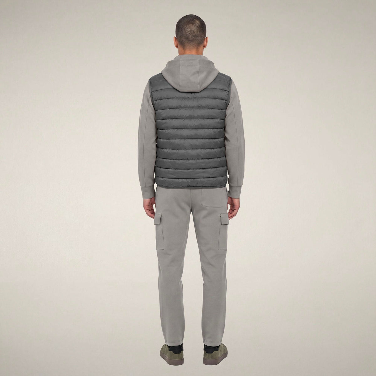 Men's Puffer Vest Rupert in Gunmetal Grey