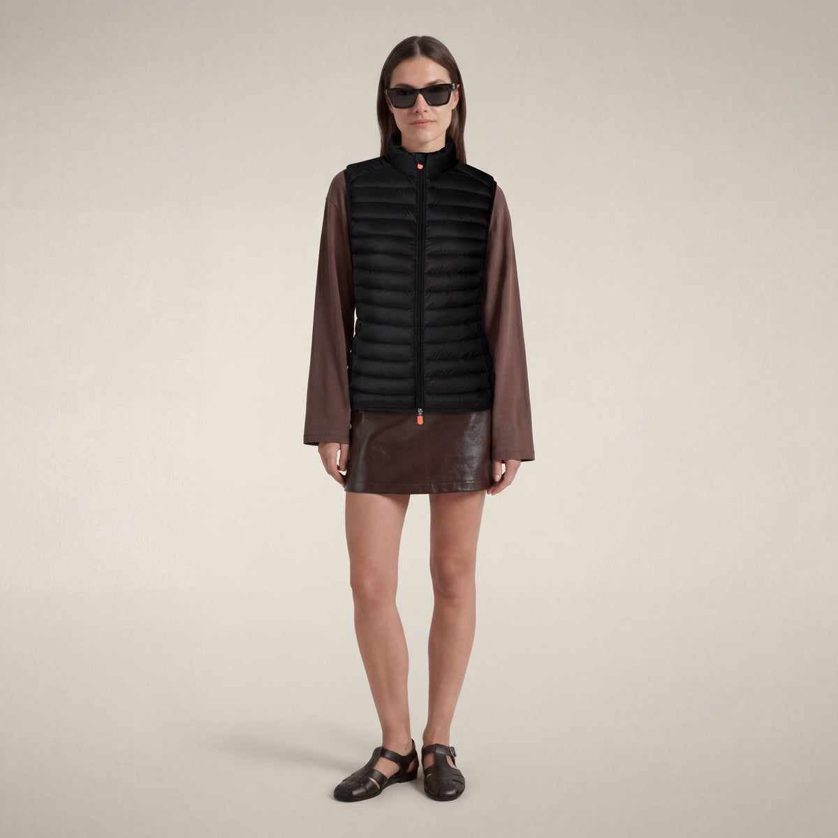 Women's quilted vest Charlotte in black