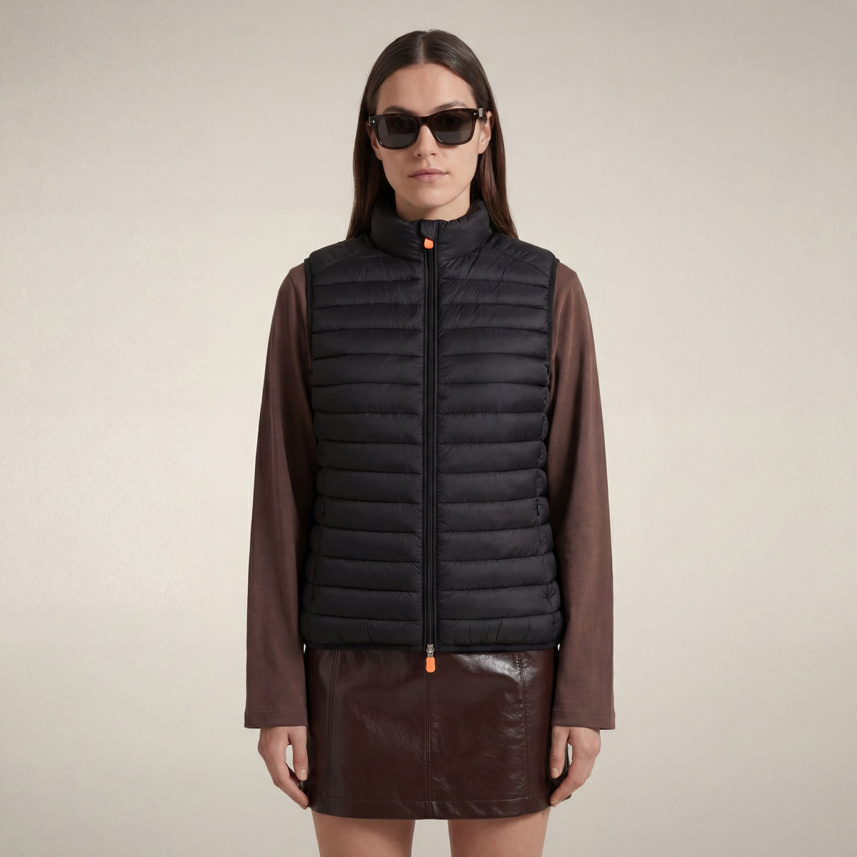 Women's quilted vest Charlotte in black