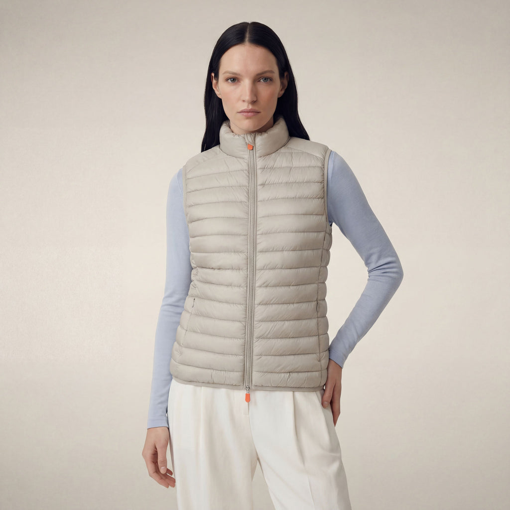 Women's quilted vest Charlotte in rainy beige