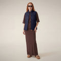 Women's quilted vest Charlotte in navy blue