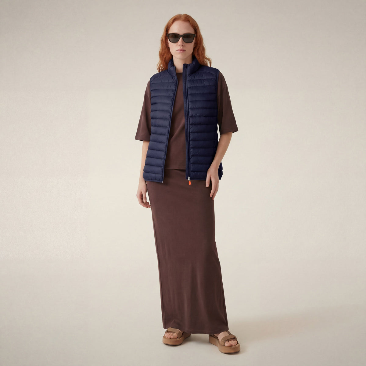 Women's quilted vest Charlotte in navy blue