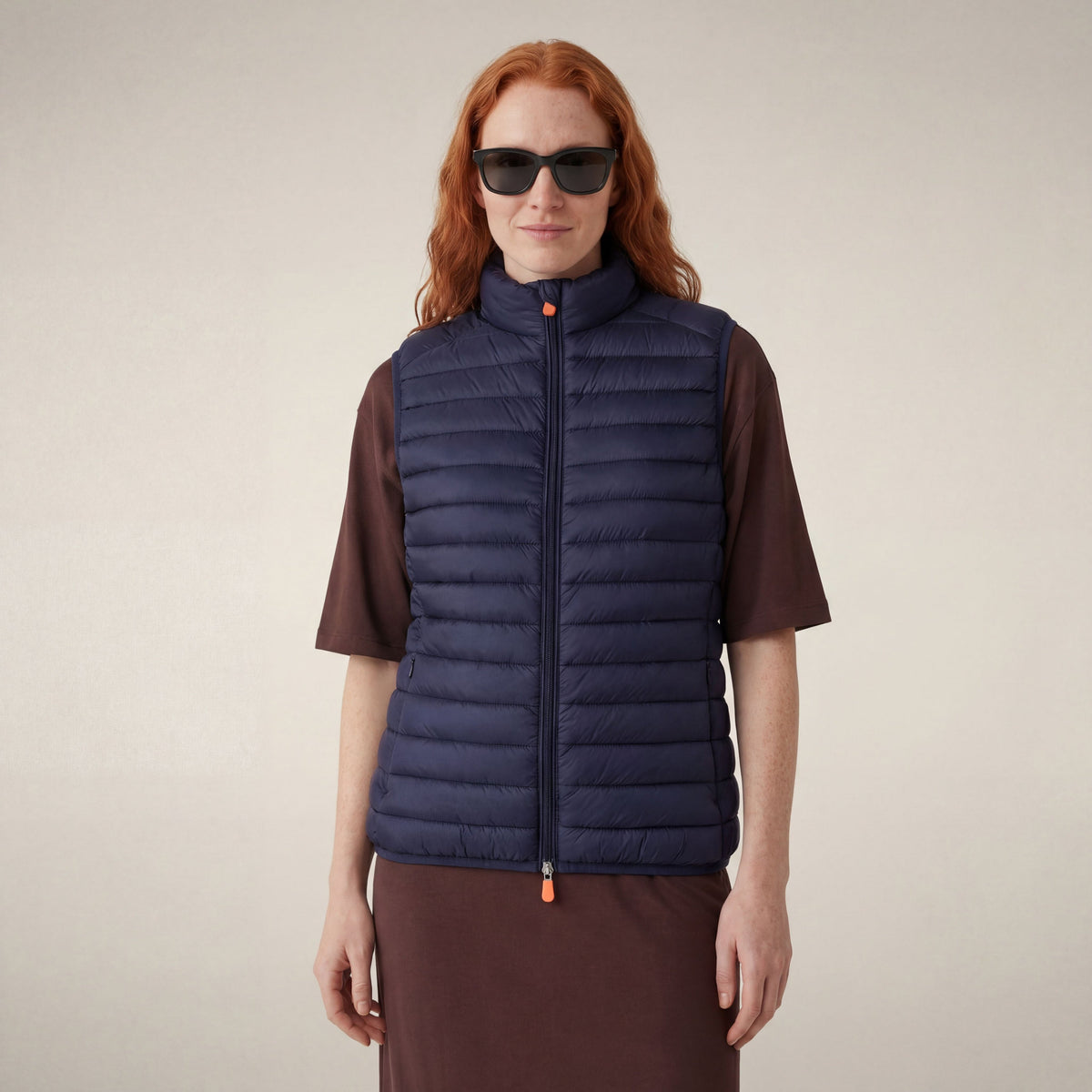 Women's quilted vest Charlotte in navy blue