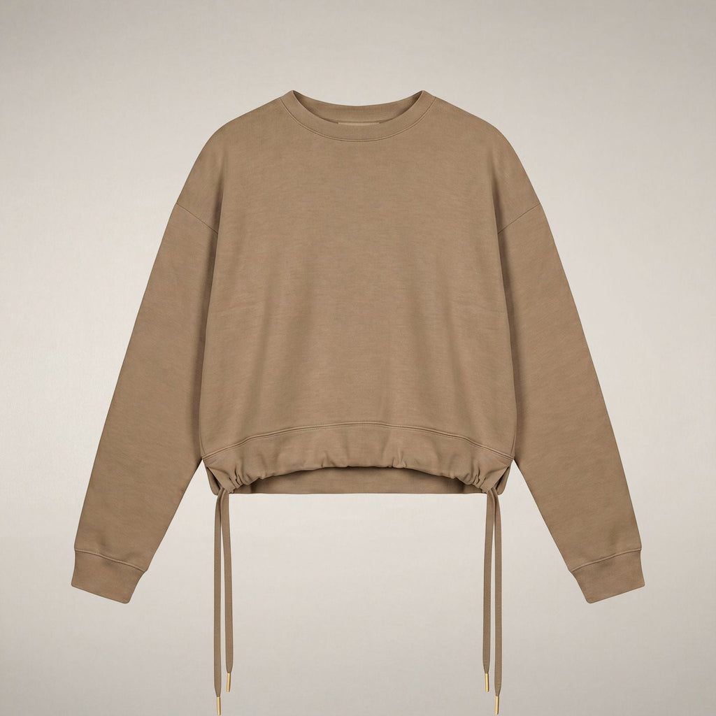 Women's Crewneck Sweatshirt Akemi in Biscuit Beige