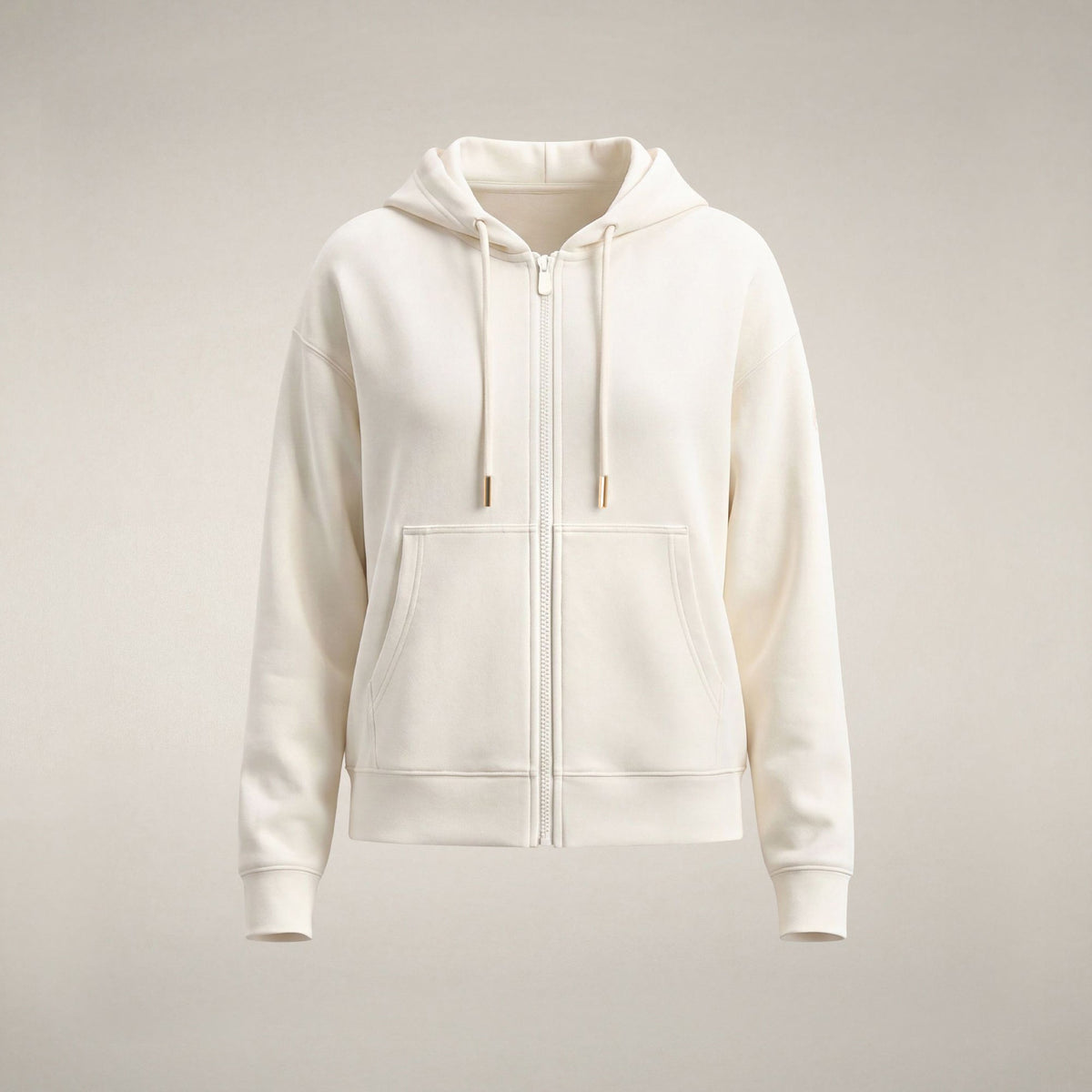 Women's Zip-Up Hoodie Kiku in Cloud White