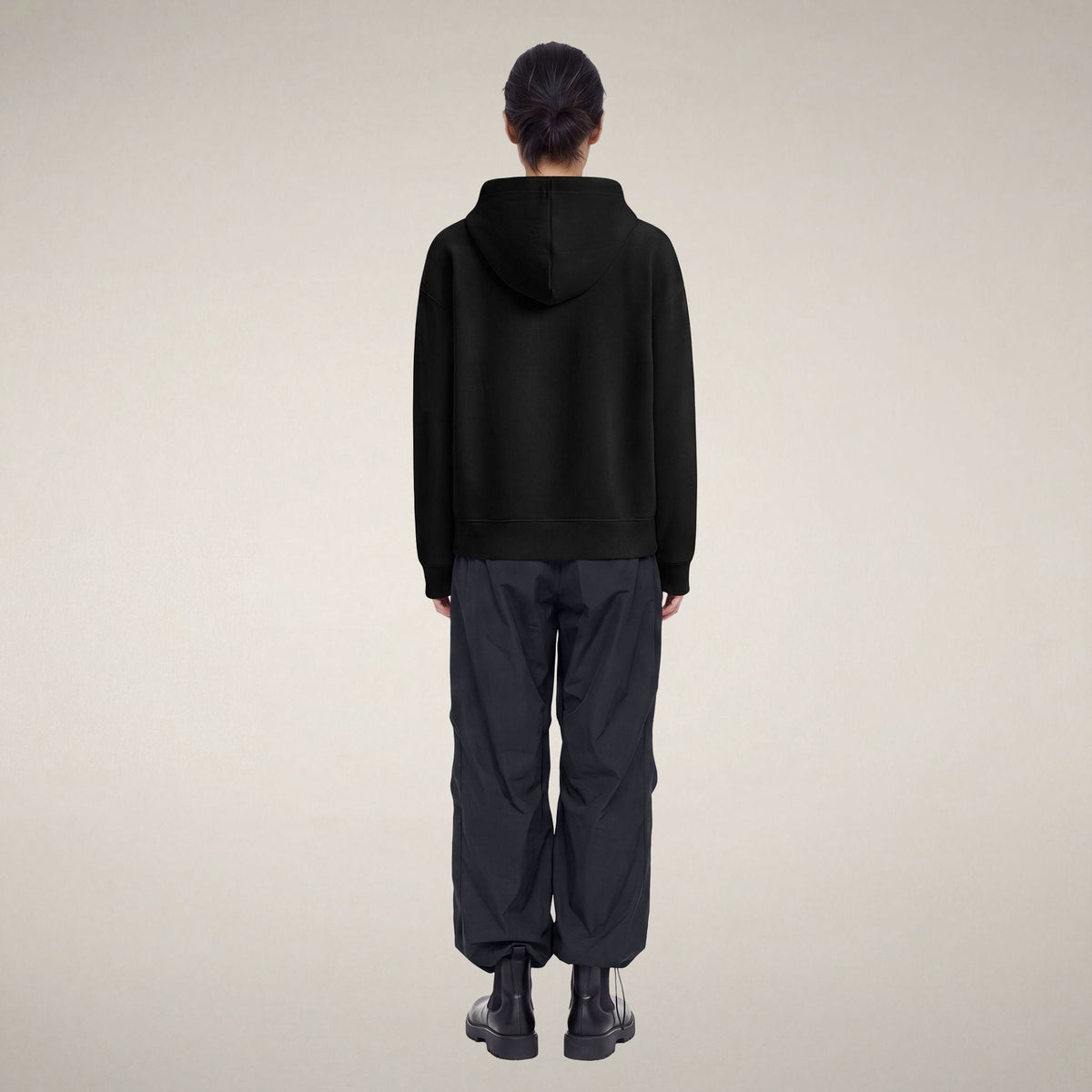 Women's Zip-Up Hoodie Kiku in Black