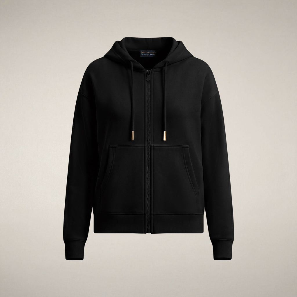 Women's Zip-Up Hoodie Kiku in Black